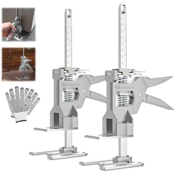 Labor Saving Arm Jack 2 Pack, 440LBS Capacity Furniture Jack with Stainless Steel Construction, 12-Inch Multi-Functional Lifting Tool & Height Adjuster for Windows, Doors, Tiles, Appliances