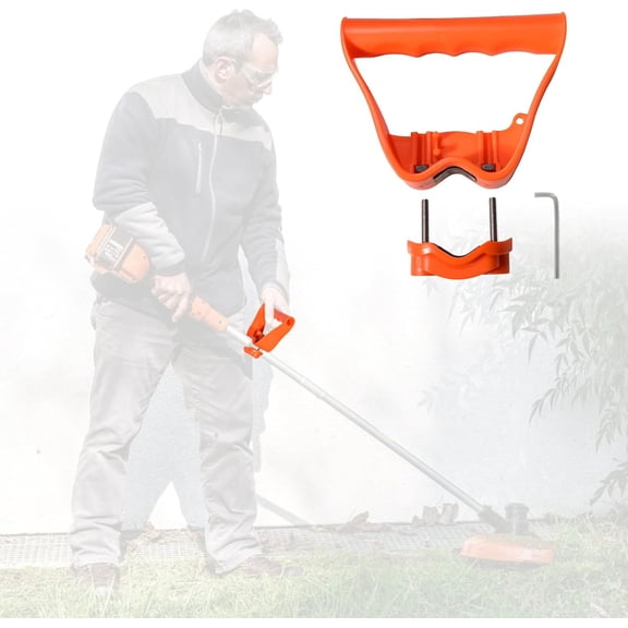 Labor-Saving Handle Tool Ergonomic Back-Saving Attachment for Garden Tools Universal Weed Eater Handle Replacement for Snow Shovels, Rakes, Lawn Trimmers, Orange