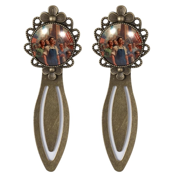 Labor Vintage Copper-Colored Lace Bookmarks Set of 2 - Stainless Steel Book Markers for Reading Accessories and Book Lovers