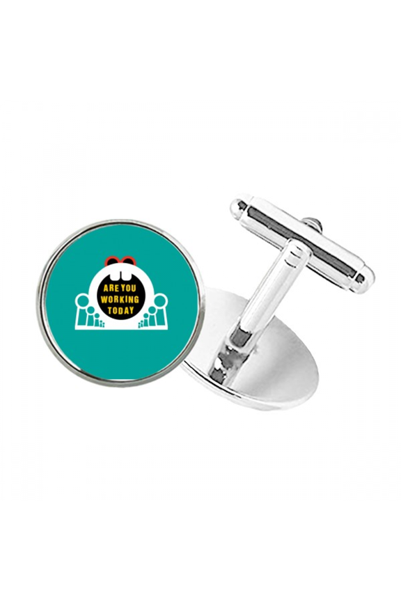 Labor Work Glorious Round Button Cuff Clip Stud Cufflinks
