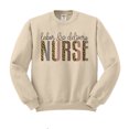 thumbnail image 1 of Labor and Delivery Nurse Leopard Print Sweatshirt Unisex Small Sand, 1 of 5