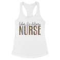 thumbnail image 1 of Labor and Delivery Nurse Leopard Print Tank Top Fitted Racerback Women's X-Small White, 1 of 5
