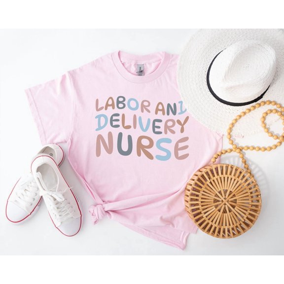 Labor and Delivery Nurse T-Shirt: Retro Groovy Nursing Shirt All Size S-5Xl