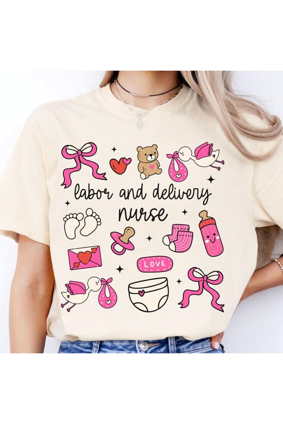 Labor and Delivery Nurse Valentine Shirt L and D Tee LampD Nurse Doctor Crew Coquette Stor