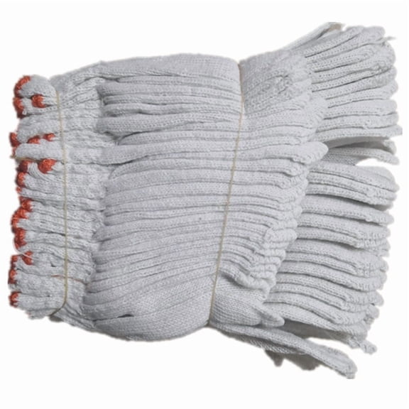 Labor protection yarn gloves, cotton thread, white thread, site driver, auto repair work gloves,12 pair ,Easy to Wear