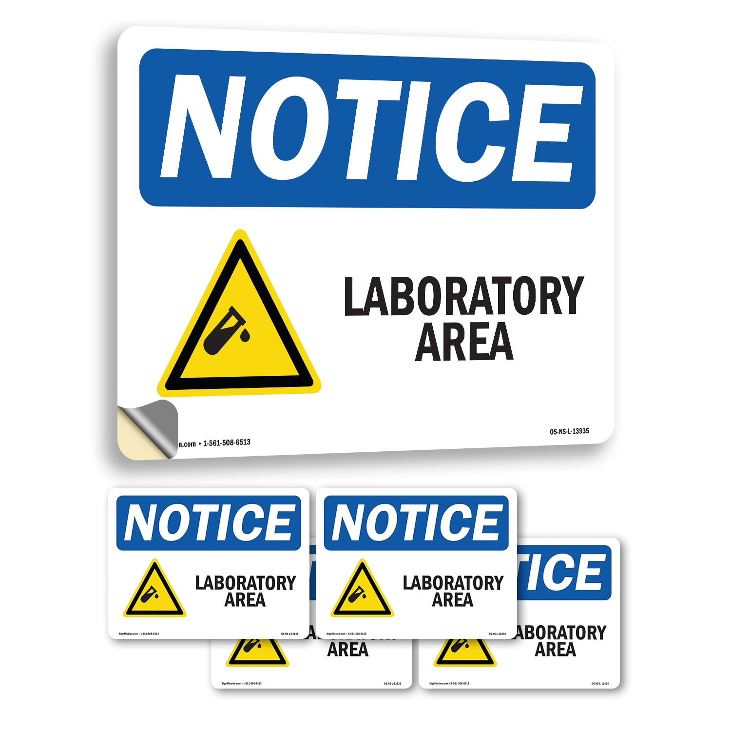Laboratory Area With Symbol OSHA Notice Vinyl Decal Label 7 Inch x 5 ...