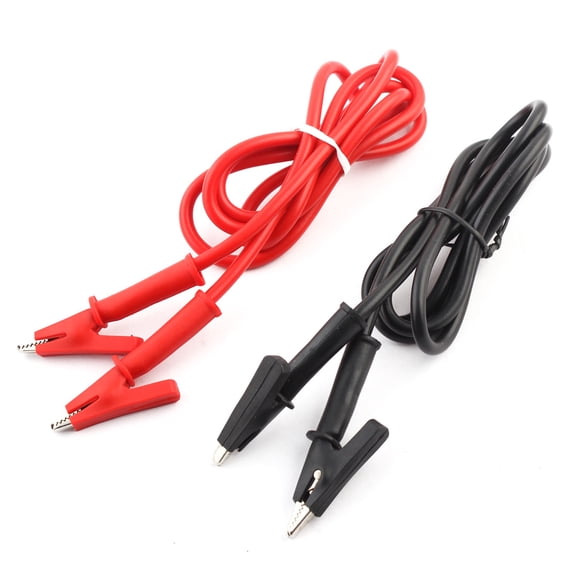 Laboratory Battery Test 10A Insulated Boot Alligator Clip Cable 3.3Ft Long Pair