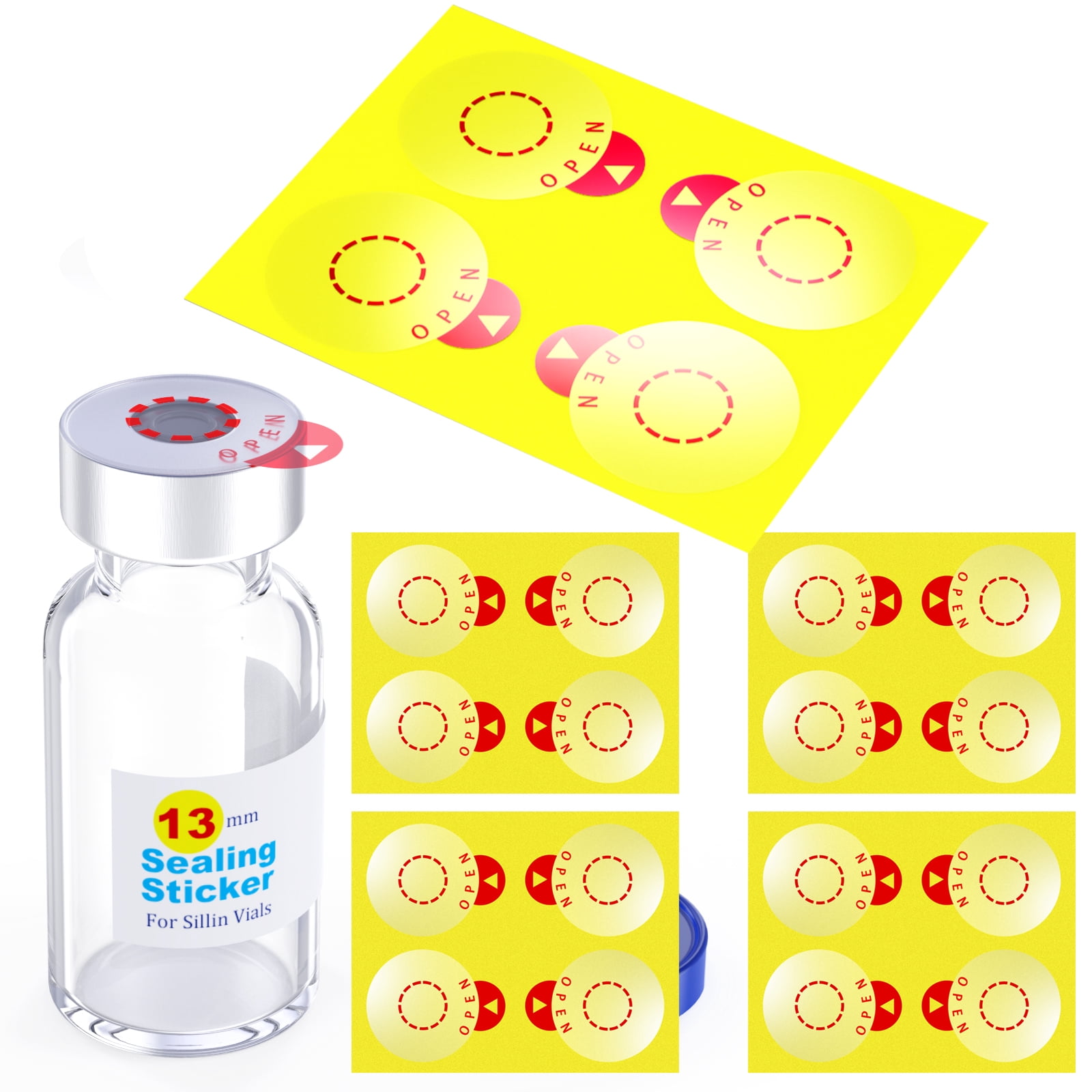 Laboratory Circle Sealing Sticker Self Adhesive Sealing Labels for 13mm ...