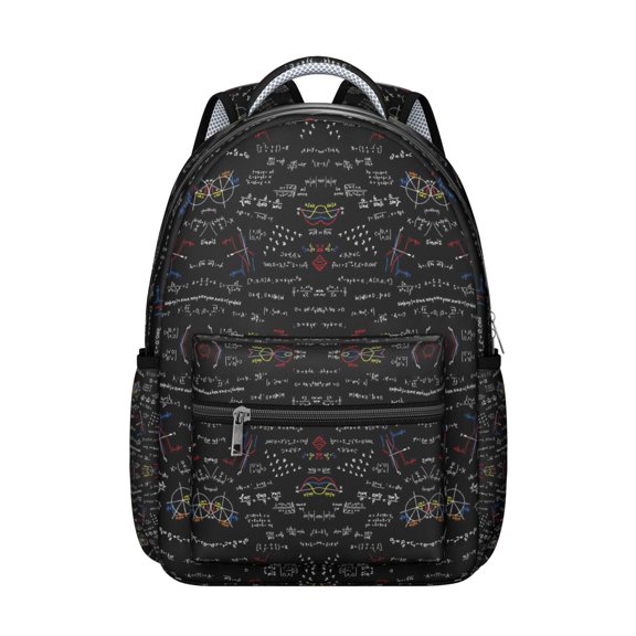 Laboratory Engineering Students Backpack Science Lover Educational Wall School Bag with Scientific Formula Chemistry Physics Design, Lightweight and Wear-Resistant