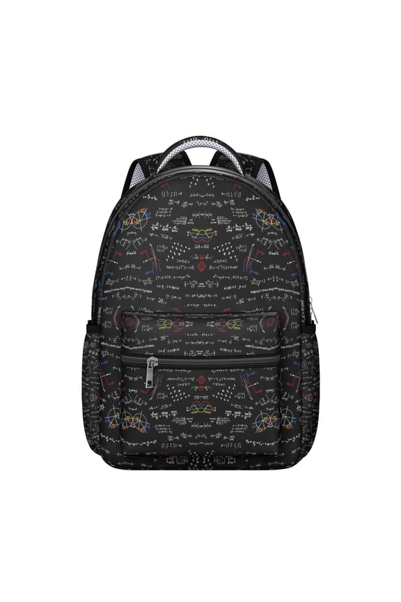 Laboratory Engineering Students Backpack Science Lover Educational Wall School Bag with Scientific Formula Chemistry Physics Design, Lightweight and Wear-Resistant