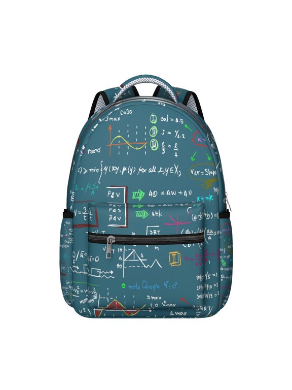 Backpack Science Lover Educational Wall School Bag with Scientific Formula Chemistry Physics Design, Lightweight and Wear-Resistant