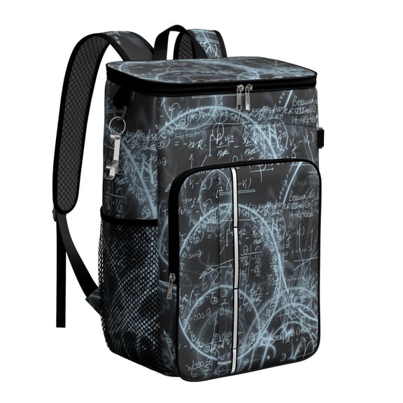 Laboratory Experiment Cooler Backpack, Scientific Knowledge Print Insulated Lunch Bag for Students and Science Classroom Use