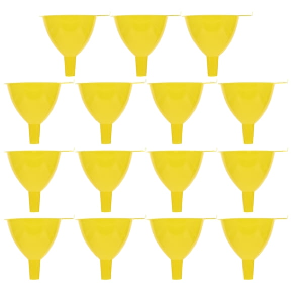 Raindrops 15Pack Experiment Funnel Yellow Plastic Liquid Transfer for Teachers in Chemistry Experiment Tools