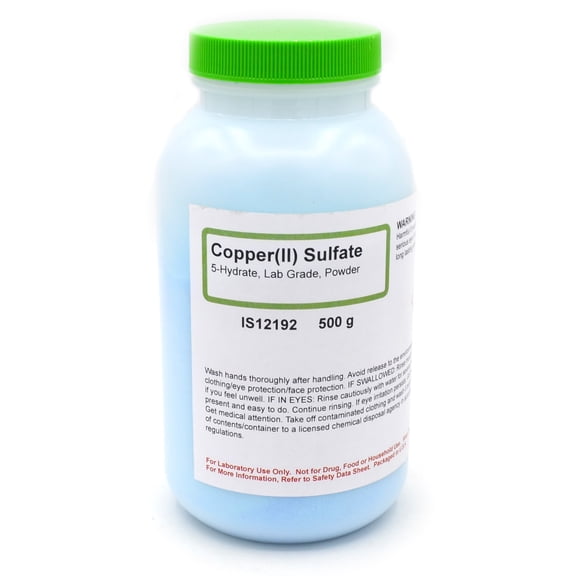 Laboratory-Grade Copper (II) Sulfate 5-Hydrate Powder, 500g - The Curated Chemical Collection
