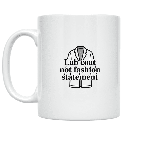 Laboratory Humor Lab Coat Outline - Science Enthusiast - 11 oz Ceramic Coffee Mug