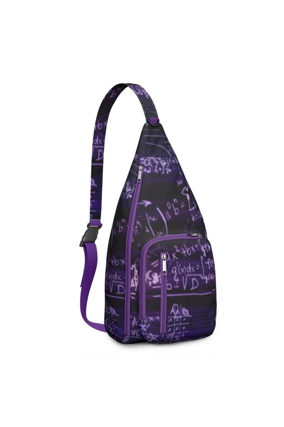 Laboratory Sling Backpack - Science-Themed Print with Beaker & Atom Motifs, Compact Lightweight Daypack for Work Essentials