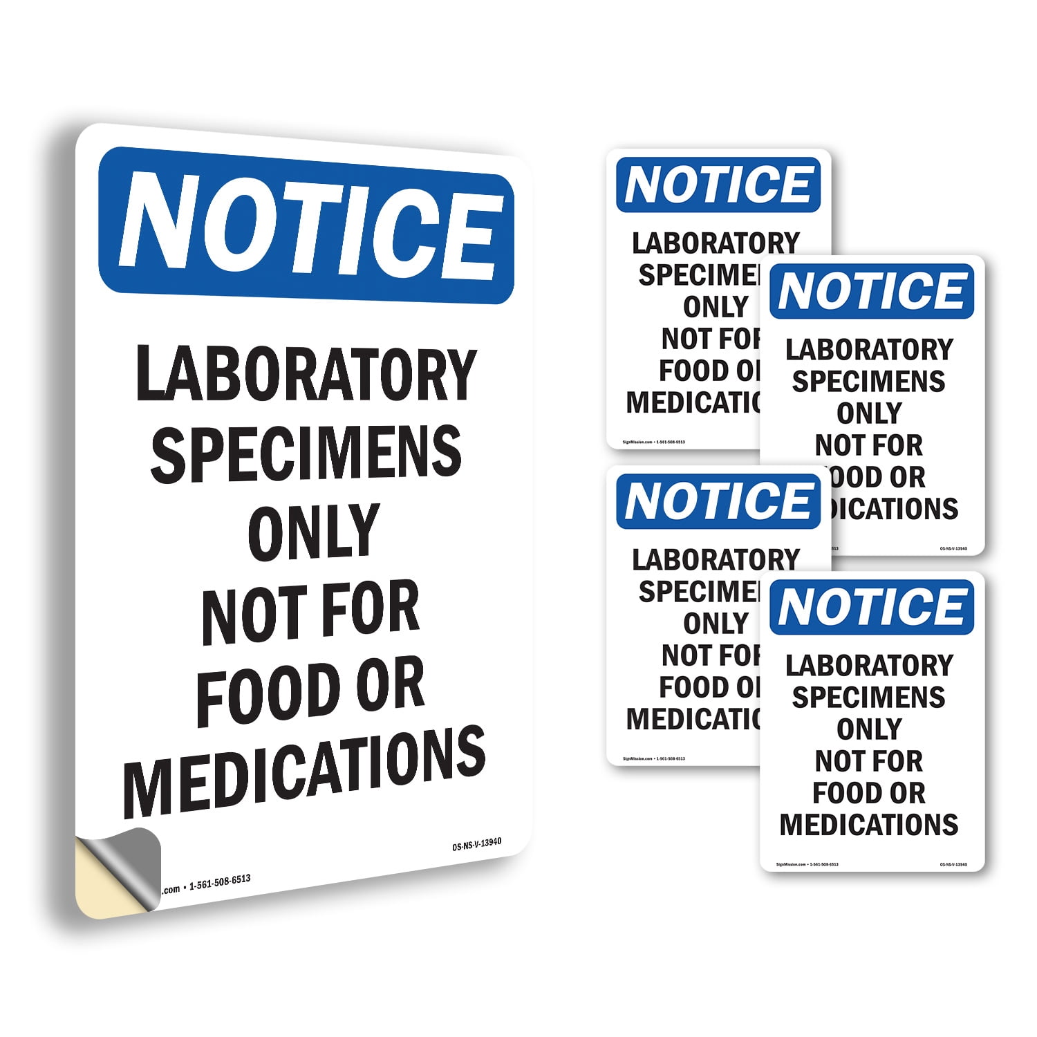 Lab Only Sign Laboratory Specimens Only Not OSHA Notice Vinyl Decal Label 18 Inch x ...