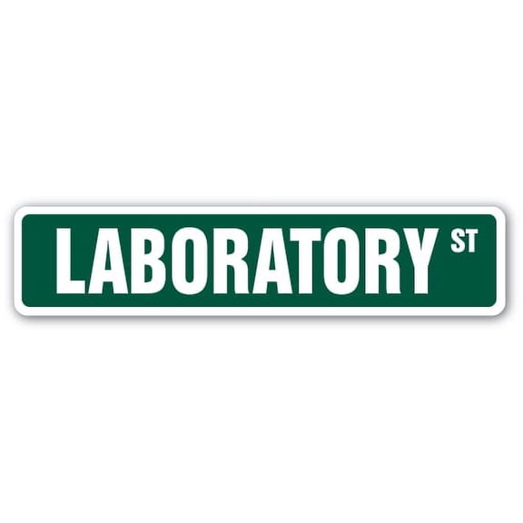 Laboratory Street [3 Pack] of Vinyl Decal Stickers | 1.5" X 7" | Indoor/Outdoor | Funny decoration for Laptop, Car, Garage , Bedroom, Offices | SignMission