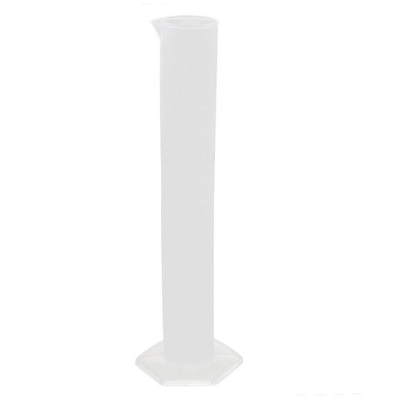 Laboratory Test 100ml Clear White Plastic Hex Base Measuring Beaker Cup