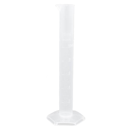 Laboratory Test 10ml Clear White Plastic Graduated Cylinder Measuring Beaker Cup