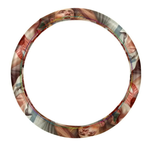 Labour Day 14.5 Inch Printing PVC Leather Auto Accessories Car Wheel Cover Steering Wheel Covers