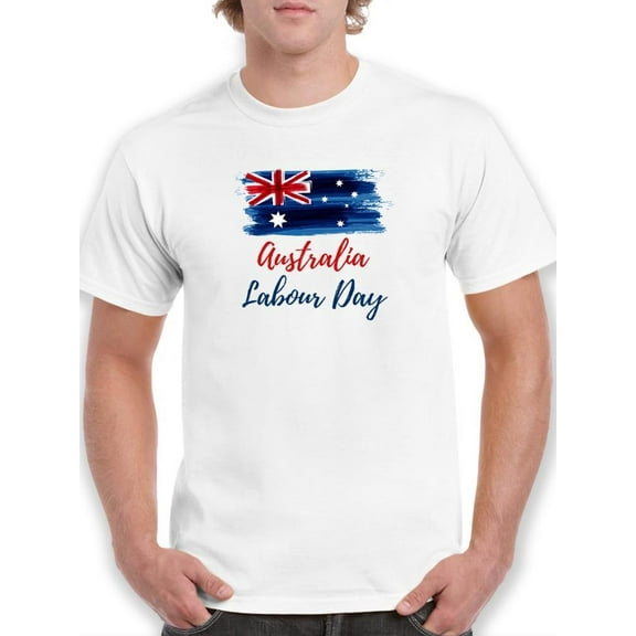 Labour Day Brush Flag Art T-Shirt Men -Image by Shutterstock, Male x-Large
