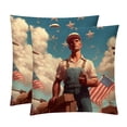 thumbnail image 1 of Labour Day Covers Set of 2 with Velvet Fabric and Unique Patterns for 16x16, 18x18, 20x20 Inch Throw Pillow Inserts, Throw Pillows, Throw Pillow - for Any Occasion, 1 of 6
