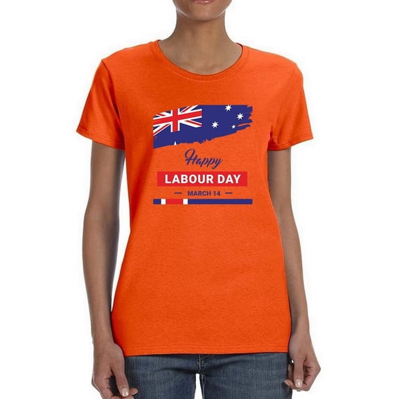 Labour Day Flag And Banners Shaped T-Shirt Women -Image by Shutterstock, Female 3X-Large