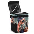 thumbnail image 1 of Labour Day Foldable Car Trash Can with Lid, Leak-Proof, and Hanging Storage Bag - Car Trash Bin, Trash Can for Car, Car Garbage Can, 1 of 6