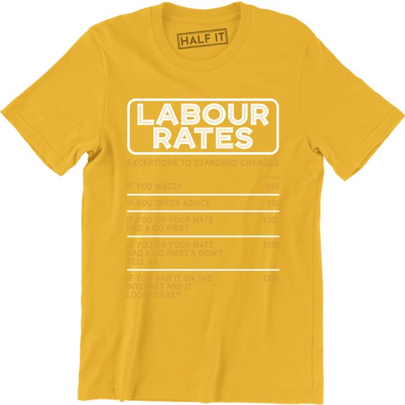 Labour Rates Mechanic Electrician Plumber Builder Men's T-Shirt