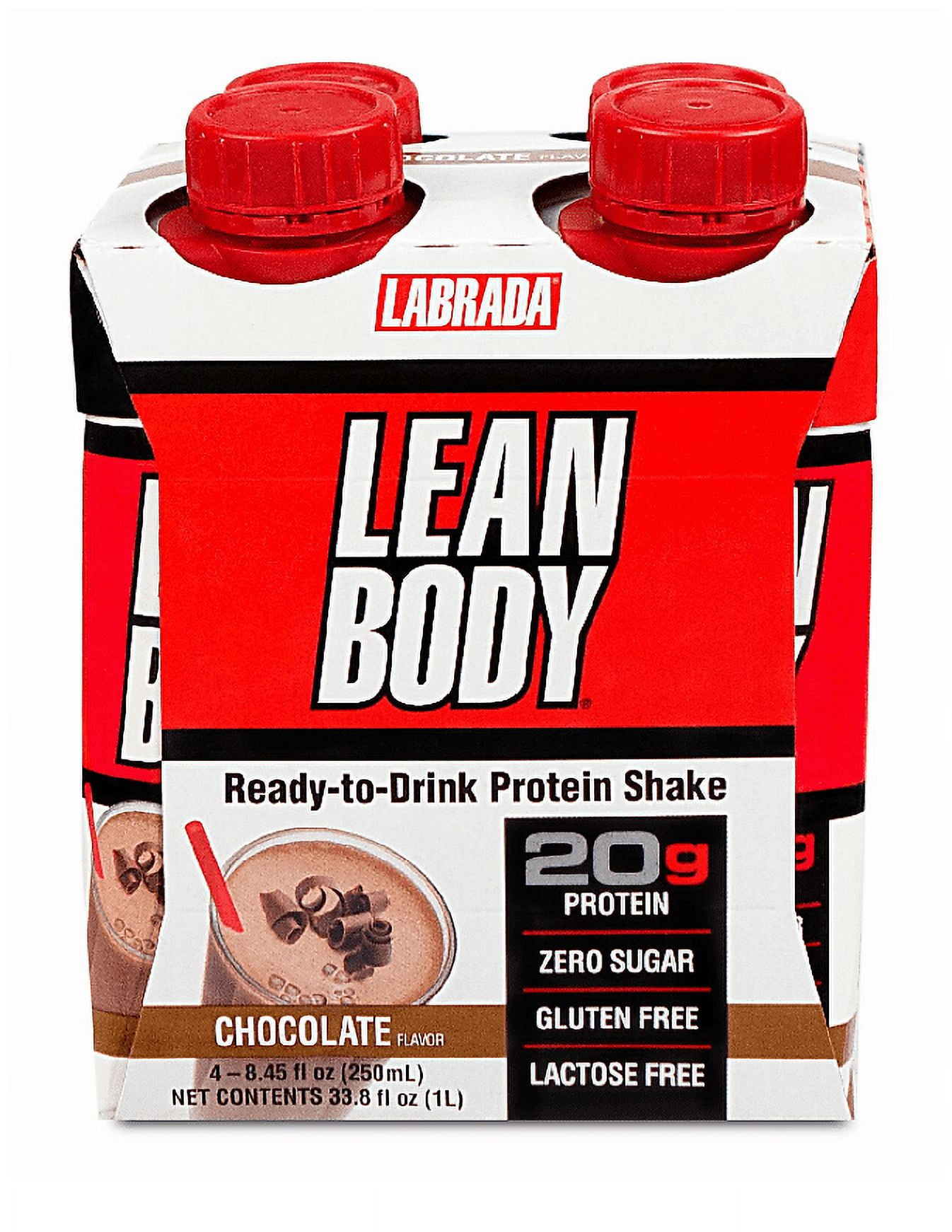 Labrada Lean Body Chocolate Protein Shake, 8.45 Fl. Oz., 4 Count