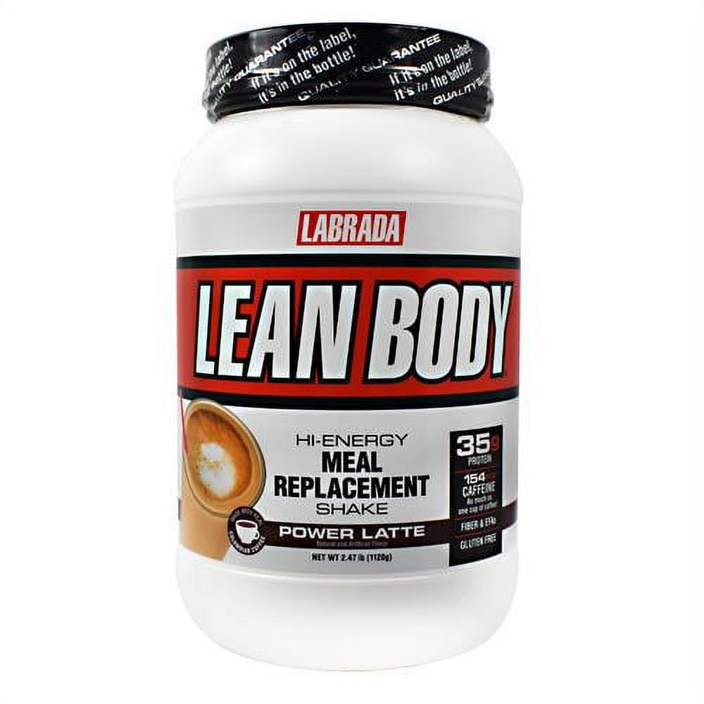 Labrada Lean Body HiEnergy Meal Replacement Shake, Power Latte, 35g