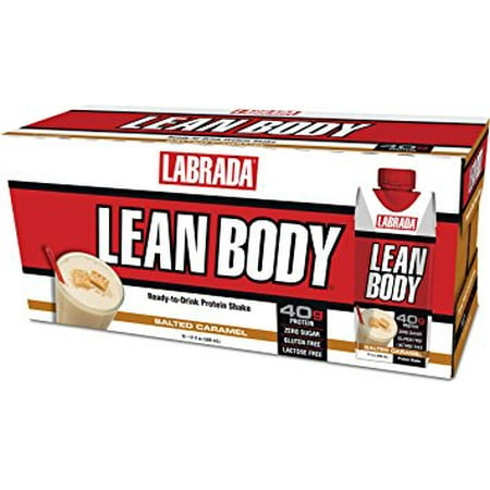 Labrada Lean Body Protein Shake, Salted Caramel, 40g Protein, 17 Fl Oz, 12 Ct