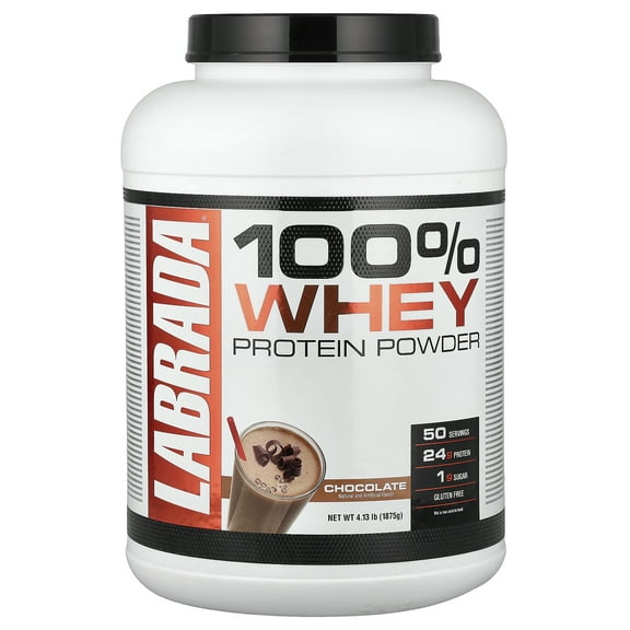 Labrada Nutrition 100% Whey Protein Powder, Chocolate, 4.13 lb (1,875 g)