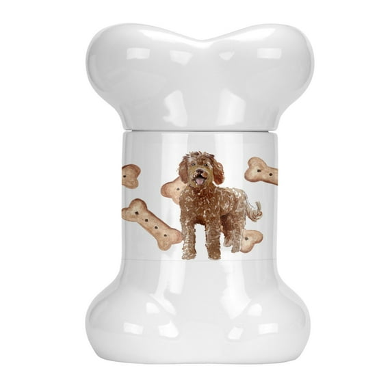 Labradoodle Bone Shaped Treat Jar