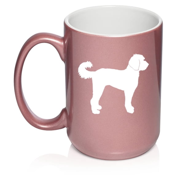 Labradoodle Ceramic Coffee Mug Tea Cup Gift (15oz Rose Gold)