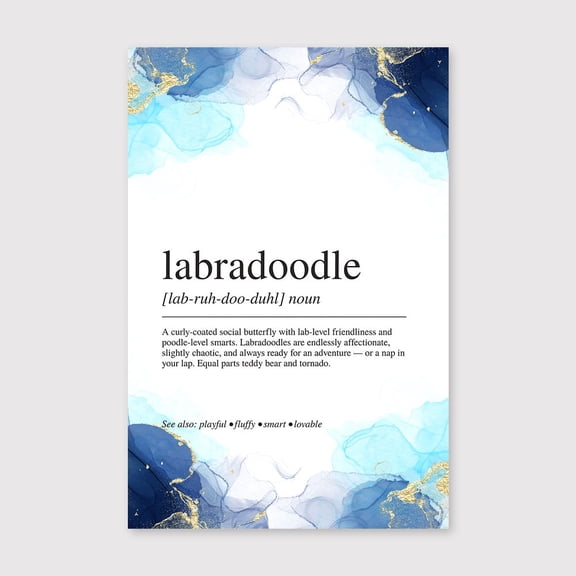 Labradoodle Definition Canvas 8x12 inch, Labradoodle Definition Print: Dog Lover Wall Art