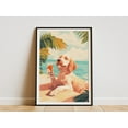 thumbnail image 1 of Labradoodle Dog Beach Poster Summer Dog Art Print Cute Puppy by the Ocean Dog Lover Gift Dog Wall Decor Pet Portrait Coastal Dog Tropical - Poster Unframed, 1 of 3