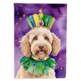 thumbnail image 1 of Labradoodle King of Mardi Gras House Flag 28 in x 40 in, 1 of 7