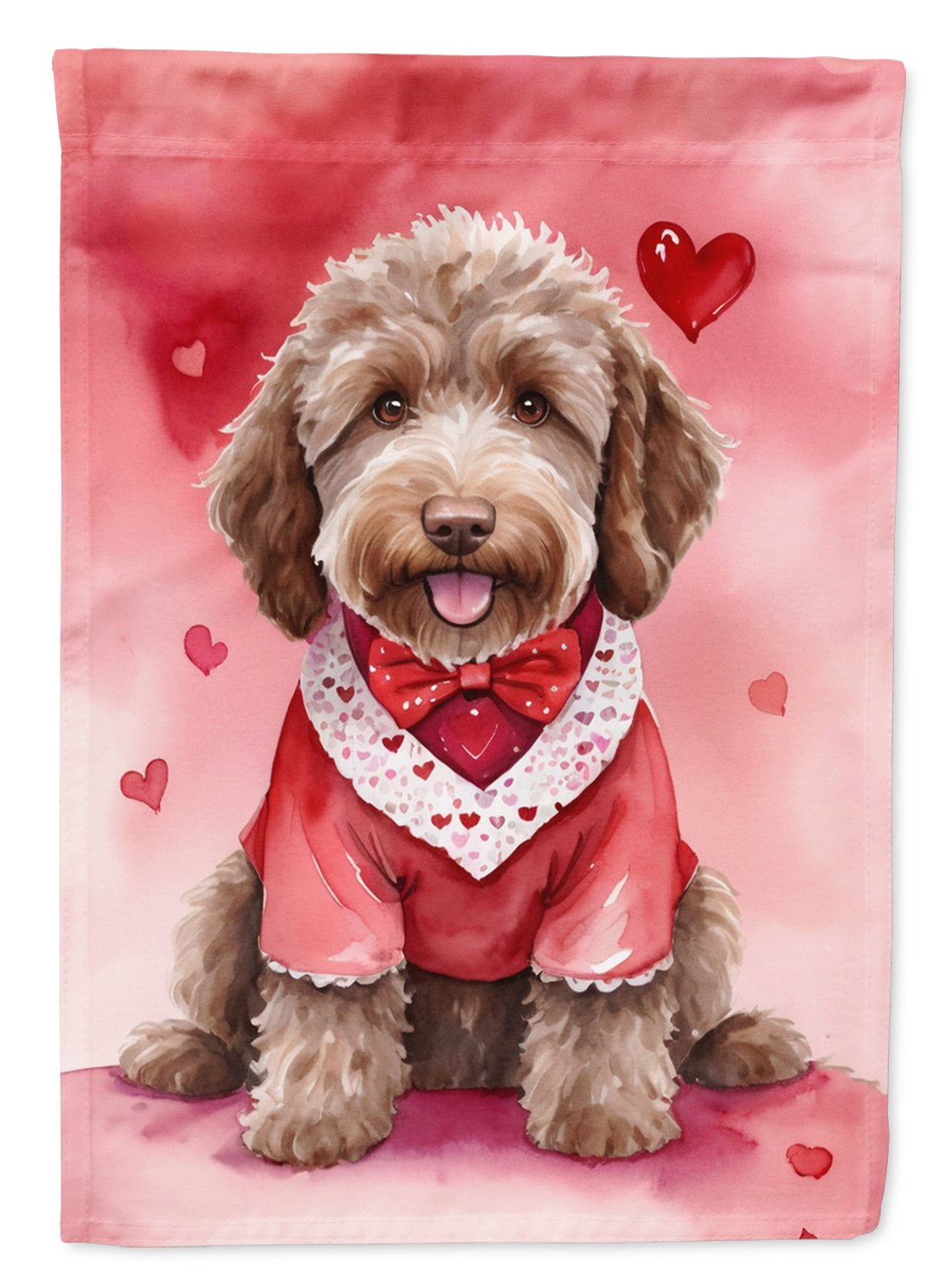 Labradoodle My Valentine Garden Flag