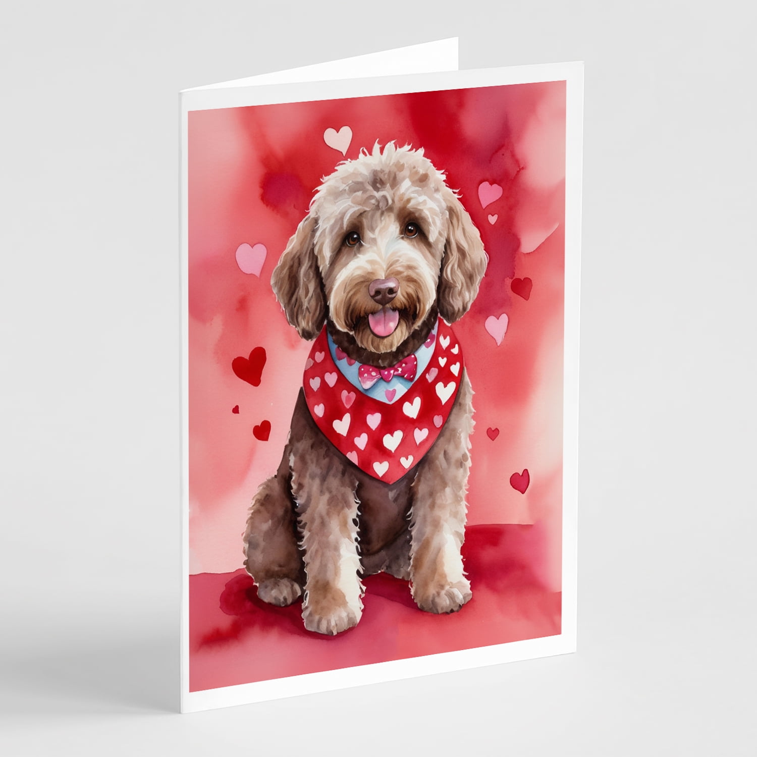 Labradoodle My Valentine Greeting Cards Pack of 8 7 in x 5 in