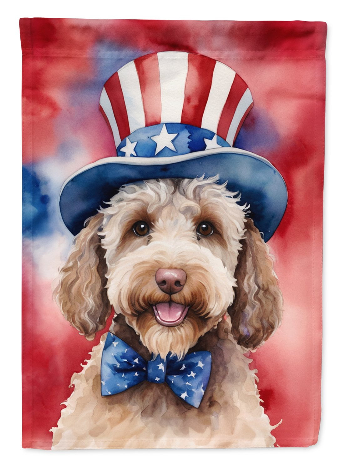 Labradoodle Patriotic American House Flag 28 in x 40 in