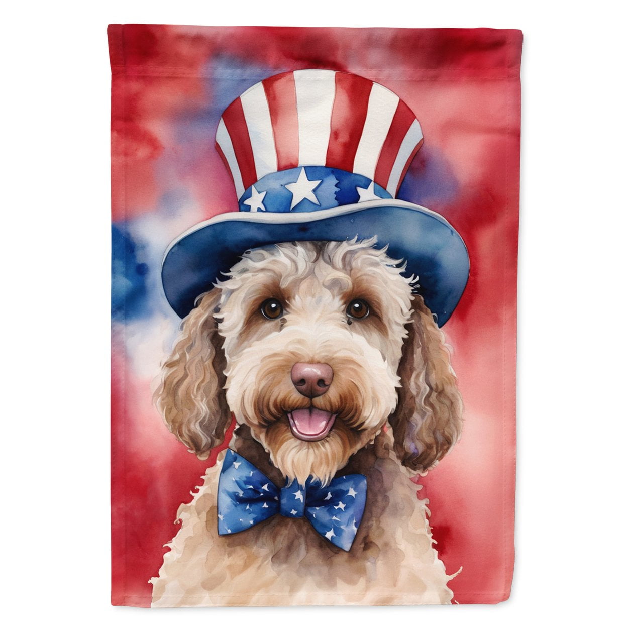 Labradoodle Patriotic Garden Flag 11.25 in x 15.5 in