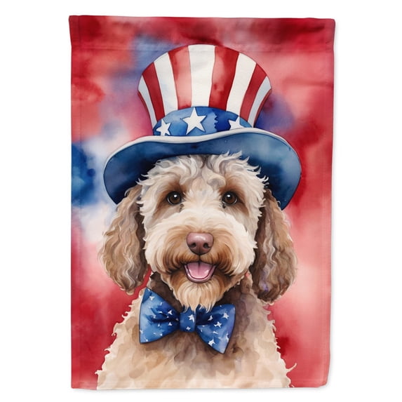 Labradoodle Patriotic Garden Flag 11.25 in x 15.5 in