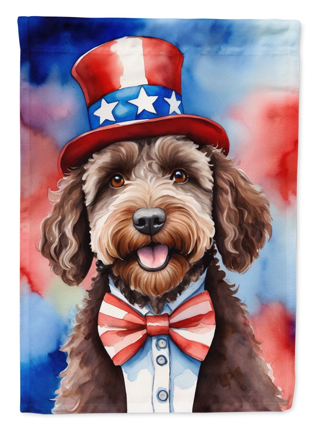 Labradoodle Patriotic Garden Flag 11.25 in x 15.5 in