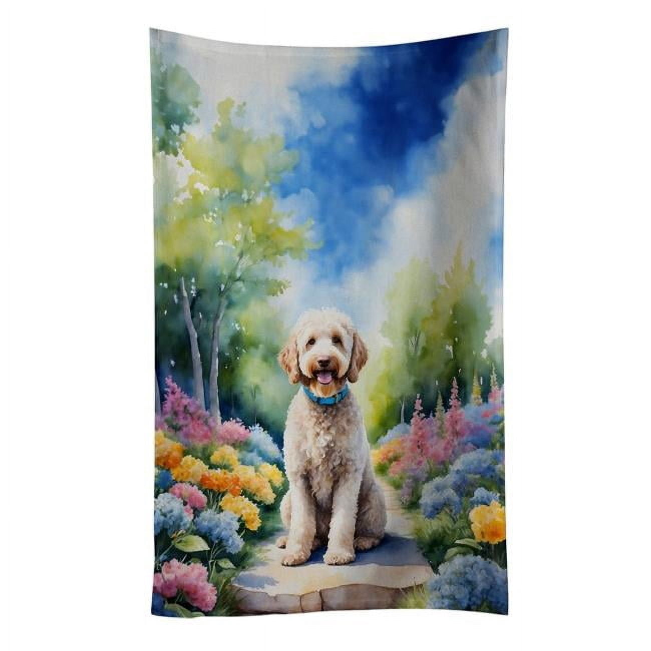 Labradoodle Spring Path Kitchen Towel