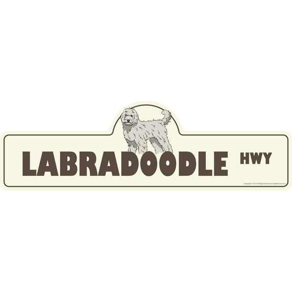 Labradoodle Street Sign | Indoor/Outdoor | Dog Lover Funny Home Décor for Garages, Living Rooms, Bedroom, Offices | SignMission personalized gift | 20" Wide