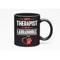 thumbnail image 1 of Labradoodle Therapist White, Black 11oz Ceramic Mug, 1 of 5