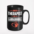 thumbnail image 1 of Labradoodle Therapist White, Black 15oz Ceramic Mug, 1 of 5