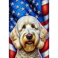thumbnail image 1 of Labradoodle White - Best of Breed DCR Patriotic III Outdoor House Flag Mailbox Flag 28" x 40", 1 of 1